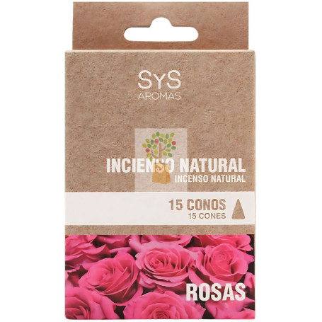 INCIENSO NATURAL DE ROSAS 15 CONOS SYS