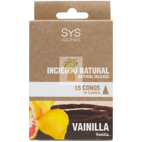INCIENSO NATURAL DE VAINILLA 15 CONOS SYS