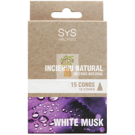 INCIENSO NATURAL DE WHITE MUSK 15 CONOS SYS