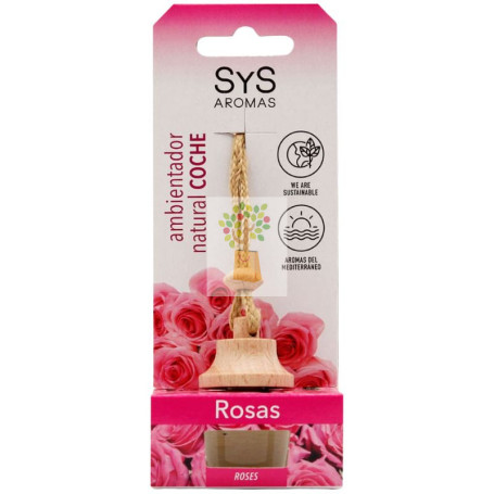 AMBIENTADOR NATURAL DE COCHE AROMA ROSAS 7ML SYS