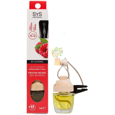 AMBIENTADOR NATURAL COCHE CON PINZA AROMA FRUTOS ROJOS 7ML SYS