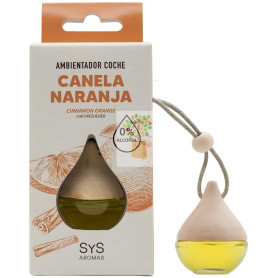 AMBIENTADOR NATURAL DE COCHE GOTA AROMA CANELA-NARANJA 6ML SYS
