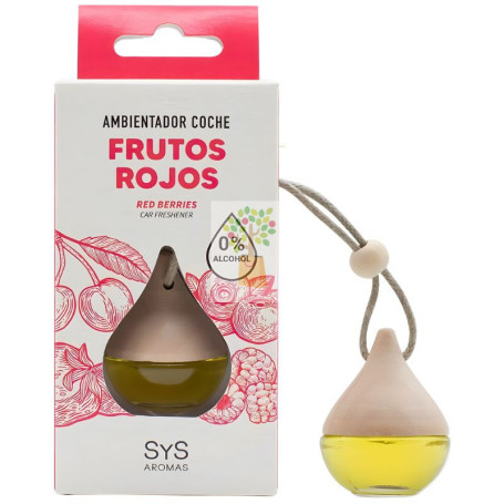 AMBIENTADOR NATURAL DE COCHE GOTA AROMA FRUTOS ROJOS 6ML SYS