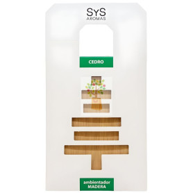 AMBIENTADOR COLGANTE DE MADERA AROMA CEDRO 12G SYS