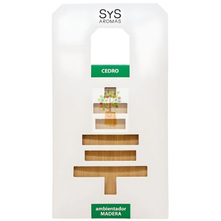 AMBIENTADOR COLGANTE DE MADERA AROMA CEDRO 12G SYS