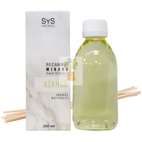 RECAMBIO MIKADO AZAHAR 200ML+PALOS SYS