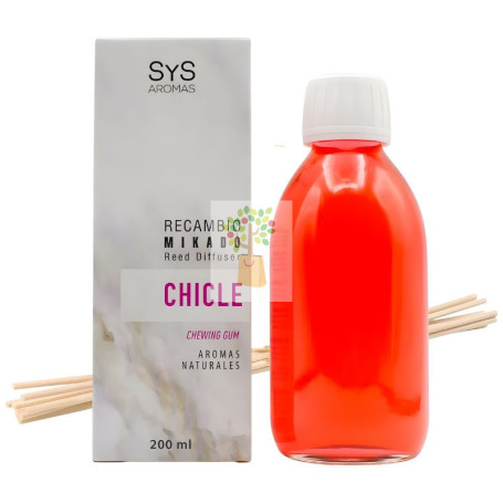 RECAMBIO MIKADO CHICLE 200ML+PALOS SYS