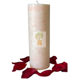 VELA ARTESANA DE ROSA 100% VEGETAL ORO DE LOS ANDES