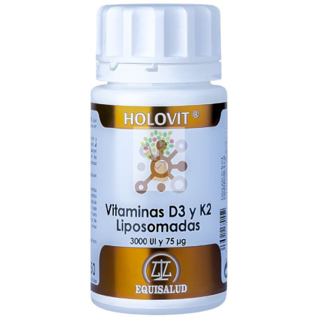 HOLOVIT VITAMINAS D3 Y K2 LIPOSOMADAS 50 CÁPSULAS EQUISALUD