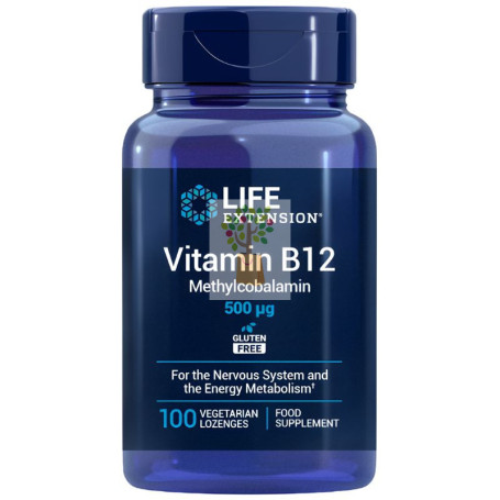 VITAMINA B12 500MCG 100 PASTILLAS MASTICABLES LIFE EXTENSION
