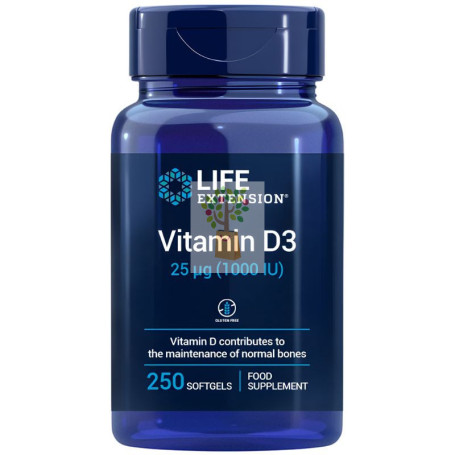 VITAMINA D3 1000UI 250 PERLAS LIFE EXTENSION
