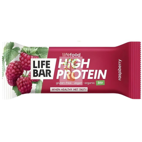 BARRITA DE PROTEÍNA SABOR FRAMBUESA BIO 40G LIFEFOOD