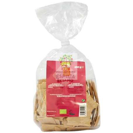 MINI CRACKERS HARINA INTEGRAL ESPELTA Y SÉSAMO BIO 250G FINESTRA