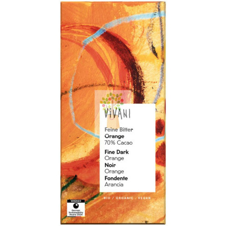 CHOCOLATE NEGRO 70% CON NARANJA BIO 100G VIVANI