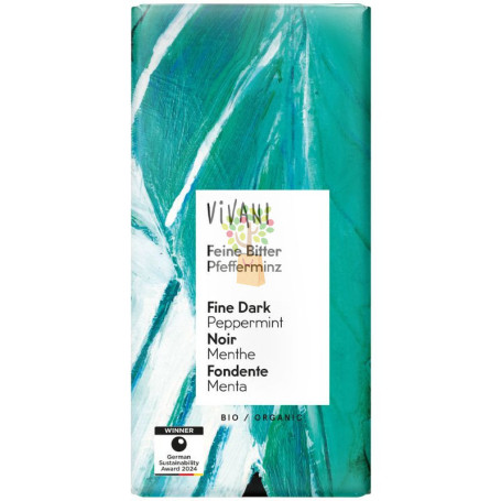 CHOCOLATE NEGRO 68% SANTO DOMINGO CON MENTA BIO 100G VIVANI