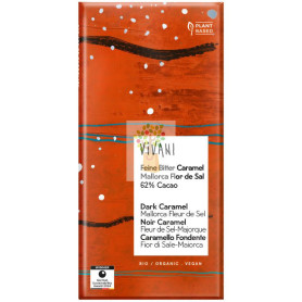 CHOCOLATE NEGRO 62% CARAMELO Y FLOR SAL MALLORCA BIO 80G VIVANI
