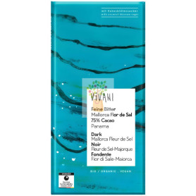 CHOCOLATE NEGRO 75% PANAMÁ FLOR SAL DE MALLORCA BIO 80G VIVANI