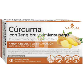 CÚRCUMA + JENGIBRE + PIMIENTA NEGRA 30 CÁPSULAS NATYSAL