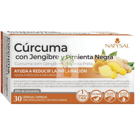 CÚRCUMA + JENGIBRE + PIMIENTA NEGRA 30 CÁPSULAS NATYSAL