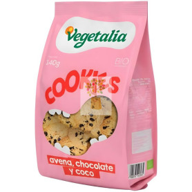 COOKIES DE AVENA, CHOCOLATE Y COCO BIO 140G VEGETALIA