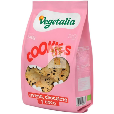 COOKIES DE AVENA, CHOCOLATE Y COCO BIO 140G VEGETALIA