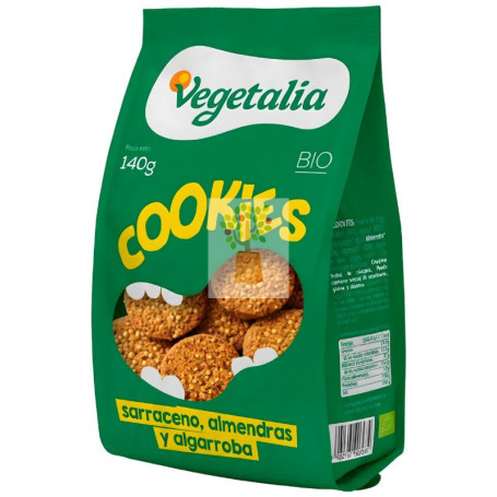 COOKIES SARRACENO, ALMENDRAS Y ALGARROBA BIO 140G VEGETALIA