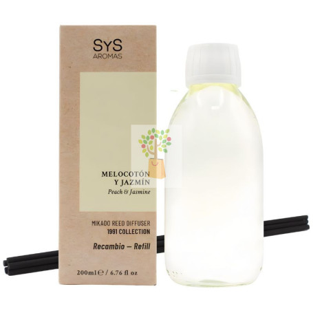 RECAMBIO MIKADO 1991 MELOCOTÓN Y JAZMÍN 200ML+PALOS SYS