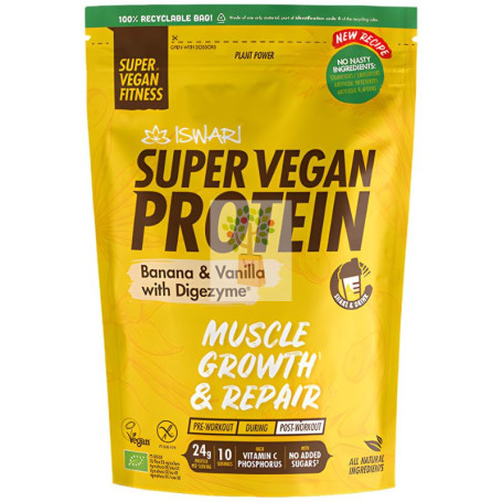 SVF SUPER VEGAN PROTEIN PLÁTANO Y VAINILLA 400G ISWARI