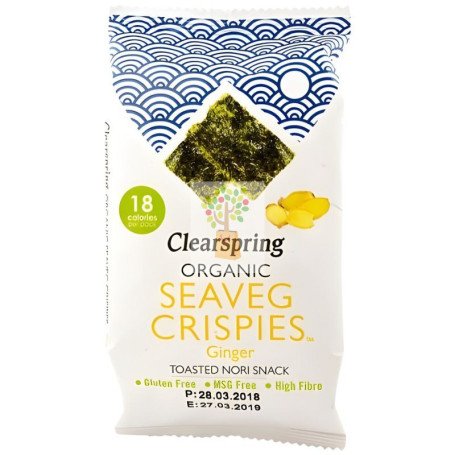 SNACK DE ALGA NORI CON JENGIBRE 4G CLEARSPRING