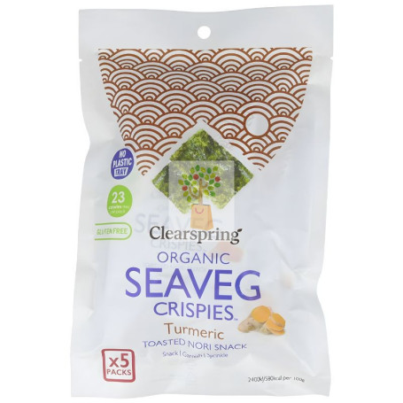 SNACK DE ALGA NORI CON CÚRCUMA MULTIPACK 5X4G CLEARSPRING