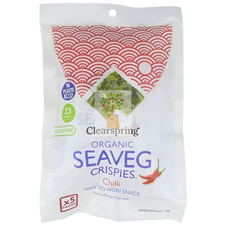 SNACK ALGA NORI TOSTADA CON CHILI BIO MULTIPACK 5X4G CLEARSPRING