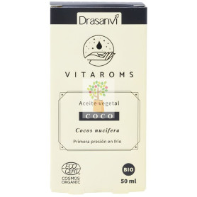 ACEITE VEGETAL DE COCO (PRIMERA PRESIÓN EN FRÍO) 50ML DRASANVI