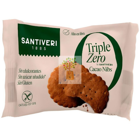 GALLETAS NIBS DE CACAO TRIPLE ZERO 3 UNIDADES SANTIVERI