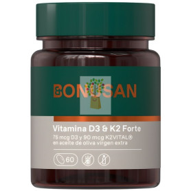VITAMINA D3 & K2 FORTE 60 PERLAS BONUSAN