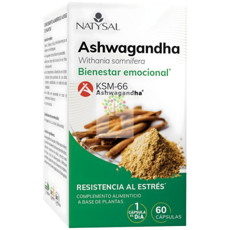 ASHWAGANDHA KSM66 60 CAPSULAS NATYSAL