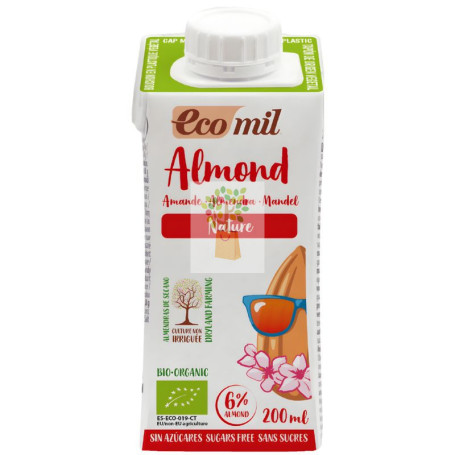 BEBIDA DE ALMENDRA NATURE SIN AZÚCAR BIO 200ML ECOMIL