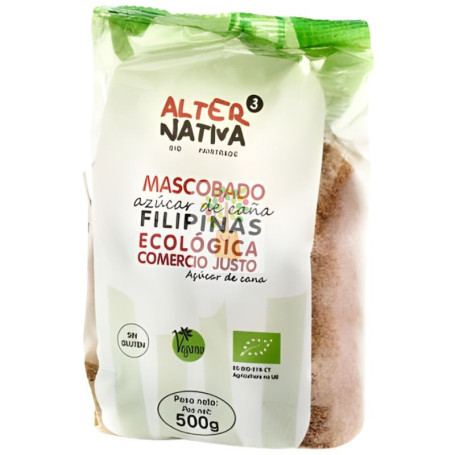 AZÚCAR DE CAÑA MASCOBADO FILIPINAS BIO 500G ALTERNATIVA 3
