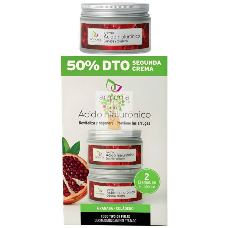 PACK CREMA DE ÁCIDO HIALURÓNICO 2ª UNIDAD 50% 2X50ML ARMONIA