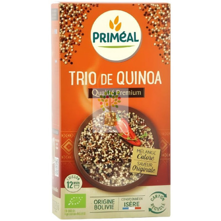TRÍO DE QUINOA BLANCA ROJA Y NEGRA 500G PRIMEAL
