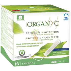 TAMPONES SUPER CON APLICADOR COMPACTO 16 UNIDADES ORGANYC