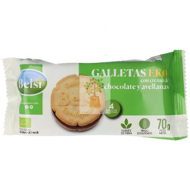 GALLETA PROTEICA RELLENA DE CHOCOLATE Y AVELLANA 70G BELSI