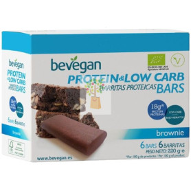 BARRITA PROTEICA BROWNIE BAJA EN CARBOHIDRATOS 6X36G BEVEGAN