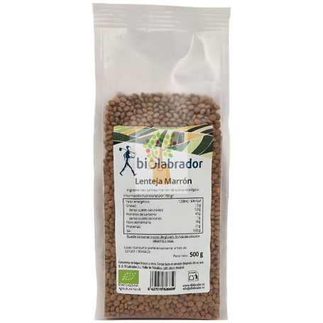 LENTEJA MARRÓN 500G BIOLABRADOR