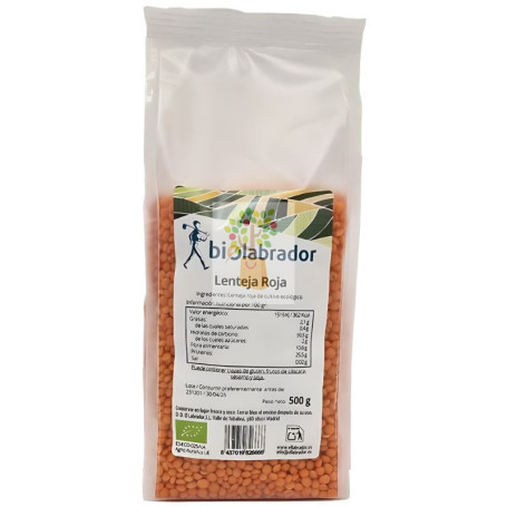 LENTEJA ROJA 500G BIOLABRADOR