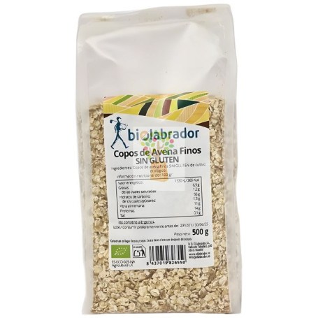 COPOS DE AVENA FINOS SIN GLUTEN 500G BIOLABRADOR