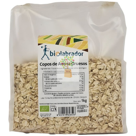 COPOS DE AVENA GRUESOS 1KG BIOLABRADOR