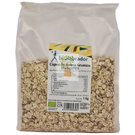 COPOS DE AVENA GRUESOS SIN GLUTEN 1KG BIOLABRADOR