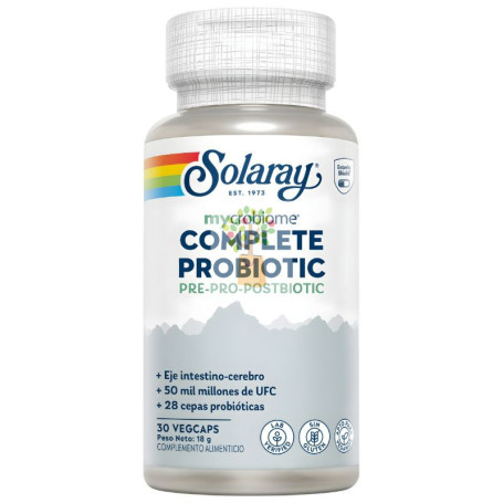 MYCROBIOME COMPLETE PROBIOTIC 30 CÁPSULAS VEGETALES SOLARAY