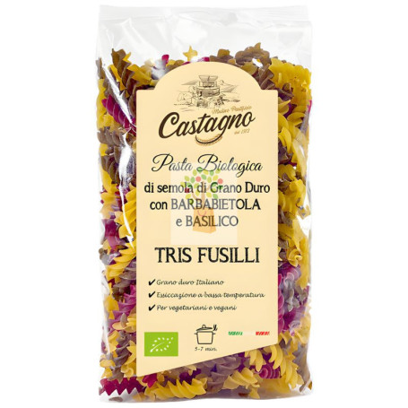 ESPIRALES DE TRIGO CON REMOLACHA Y ALBAHACA 500G CASTAGNO