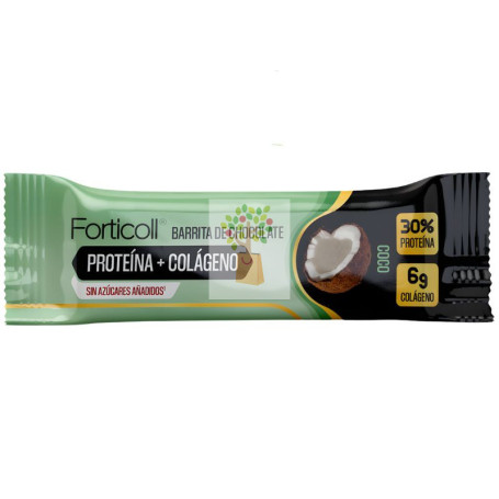 BARRITA DE CHOCOLATE PROTEÍNA+COLÁGENO COCO 50G FORTICOLL
